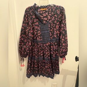 Oliphant Black and Pink Floral Dress